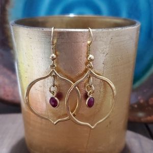 Mixed Earth Gold Filled Dangle Garner Earrings